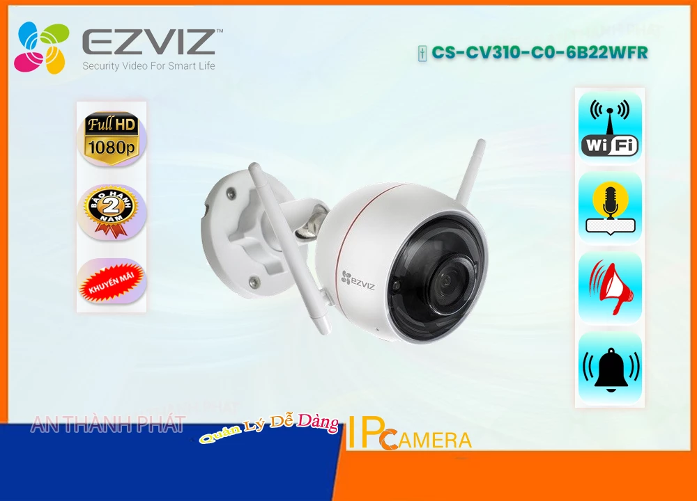 Camera Wifi Ezviz CS-CV310-C0-6B22WFR,CS-CV310-C0-6B22WFR Giá rẻ,CS CV310 C0 6B22WFR,Chất Lượng Camera