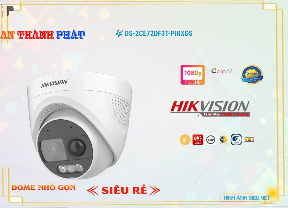 DS-2CE72DF3T-PIRXOS Camera Hikvision Full Color,thông số DS-2CE72DF3T-PIRXOS,DS 2CE72DF3T PIRXOS,Chất Lượng