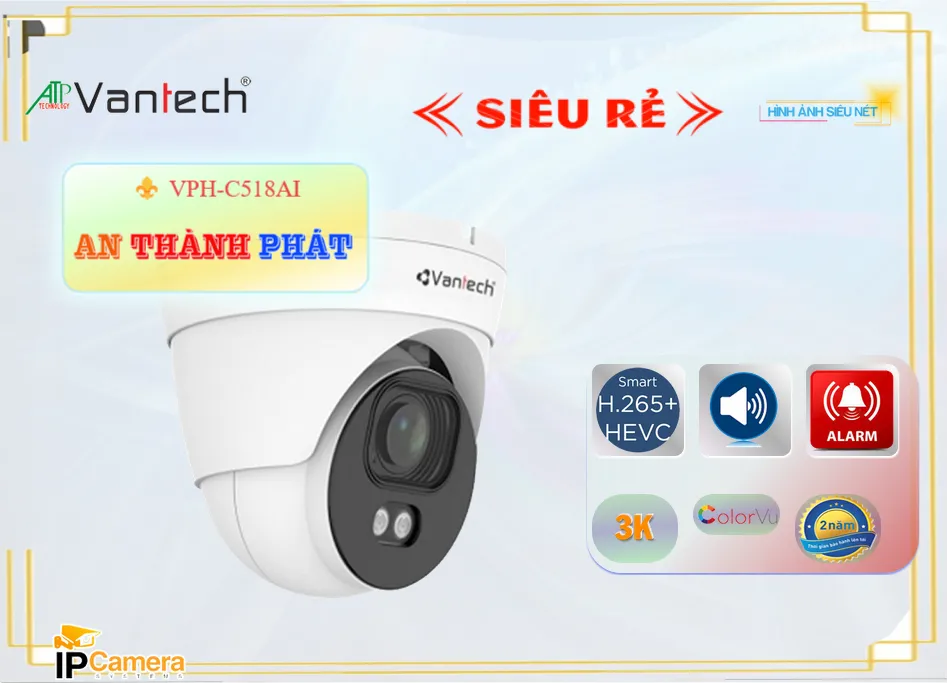 Camera VanTech VPH-C518AI,VPH-C518AI Giá Khuyến Mãi, Công Nghệ POE VPH-C518AI Giá rẻ,VPH-C518AI Công Nghệ Mới,Địa Chỉ