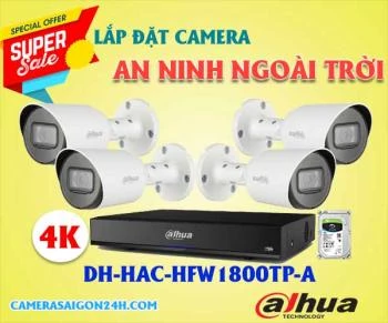 Lắp camera wifi giá rẻ lắp camera an ninh ngoài trời , lắp camera ngoài trời chất lượng 4K, camera siêu nét 4K, camera an ninh ngoài trời, camera Dahua DH-HAC-HFW1800TP-A, DH-HAC-HFW1800TP-A