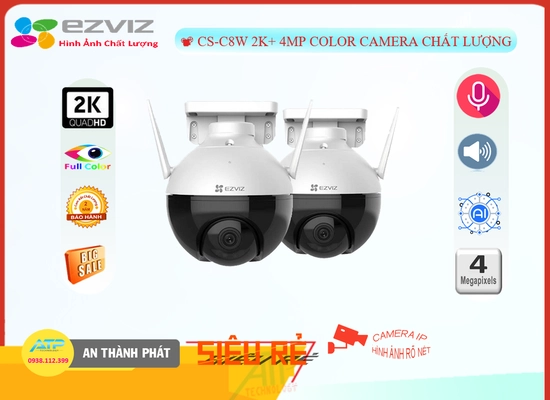 Lắp đặt camera CS-C8W 2K+ 4MP Color Camera Wifi Ezviz Giá tốt