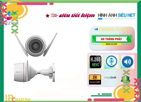 Lắp đặt camera ✔️ Camera Wifi Ezviz Thiết kế Đẹp CS-H3-2K