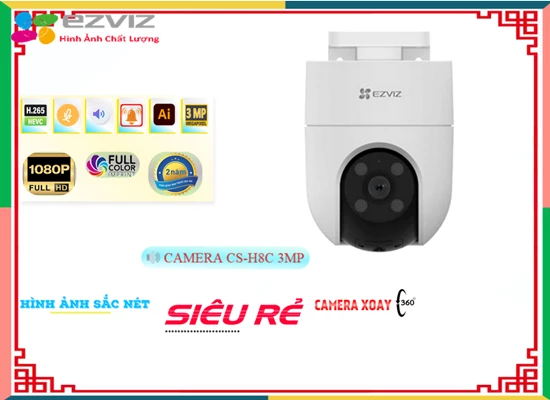 Lắp đặt camera Camera Wifi Ezviz Thiết kế Đẹp CS-H8C 2K 3MP