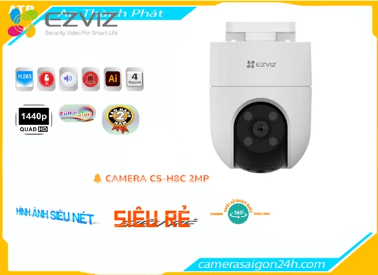 Lắp đặt camera CS-H8C 2MP Camera Wifi Ezviz