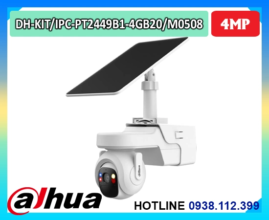 Camera Dahua DH-KIT/IPC-PT2449B1-4GB20/M0508, Camera 4G DH-KIT/IPC-PT2449B1-4GB20/M0508, Camera năng lượng mặt trời DH-KIT/IPC-PT2449B1-4GB20/M0508, Camera ngoài trời DH-KIT/IPC-PT2449B1-4GB20/M0508, Camera quay quét DH-KIT/IPC-PT2449B1-4GB20/M0508, Camera wifi 4G DH-KIT/IPC-PT2449B1-4GB20/M0508, Camera IP66 DH-KIT/IPC-PT2449B1-4GB20/M0508