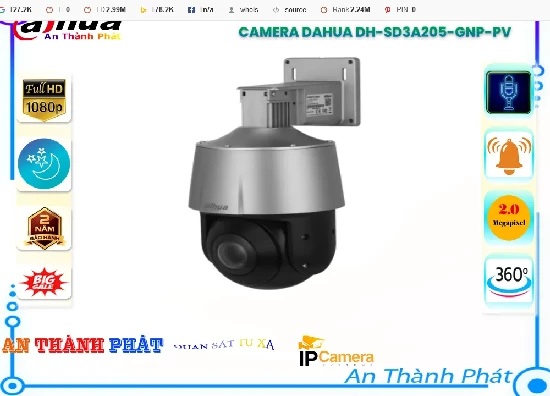 Lắp camera wifi giá rẻ Camera Dahua DH-SD3A205-GNP-PV 360,DH SD3A205 GNP PV, bán camera DH-SD3A205-GNP-PV, camera DH-SD3A205-GNP-PV giá rẻ, camera quan sát DH-SD3A205-GNP-PV, camera dahua DH-SD3A205-GNP-PV