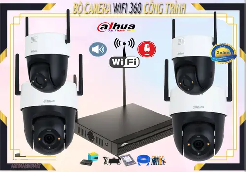 Camera Wifi 360, giá rẻ, công trình, camera an ninh, giám sát, camera quay quét, camera không dây