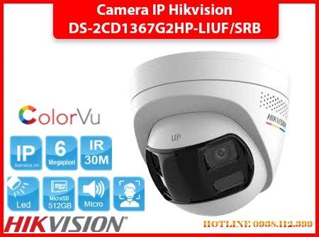 camera colorvu ds-2cd1367g2hp-liuf/srb, camera 6mp hikvision colorvu, camera góc rộng 180 độ hikvision, camera ghi màu ban đêm ds-2cd1367g2hp, camera hikvision báo động có đèn, camera chống báo giả hikvision 6mp, camera ngoài trời hikvision ds-2cd1367g2hp-liuf/srb