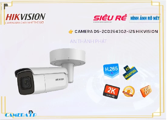 Lắp đặt camera tân phú Camera Hikvision DS-2CD2643G2-IZS