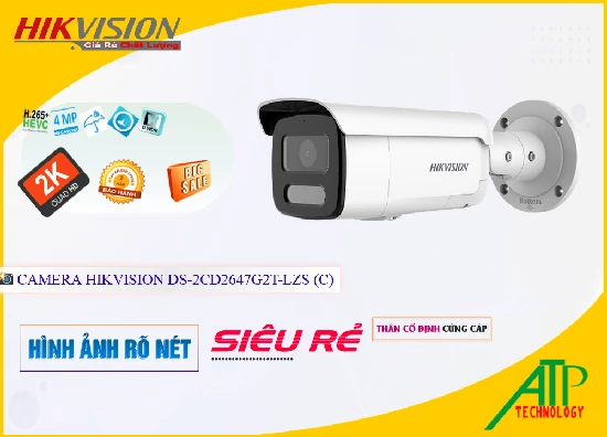 Lắp đặt camera Hikvision DS-2CD2647G2T-LZS(C) Sắc Nét