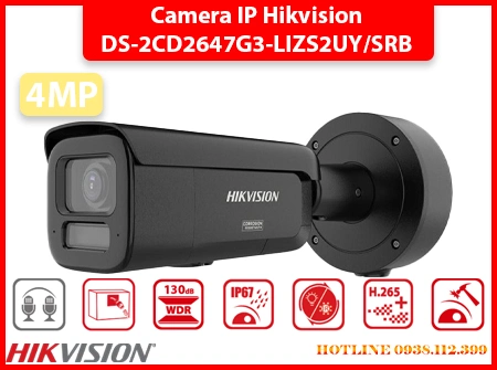 Lắp đặt camera Camera Thân 4MP DS-2CD2647G3-LIZS2UY/SRB