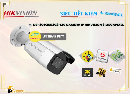 Lắp đặt camera tân phú Camera Zoom 6MP Hikvision DS-2CD2663G2-IZS