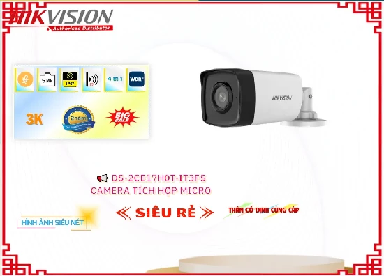 Lắp đặt camera Camera Hikvision DS-2CE17H0T-IT3FS Tiết Kiệm