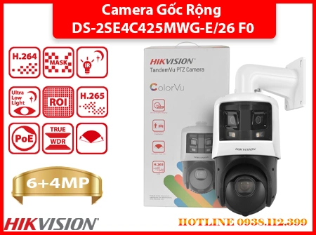 Camera DS-2SE4C425MWG-E/26 F0 zoom 25X, Camera DS-2SE4C425MWG-E/26 F0 góc rộng, Camera DS-2SE4C425MWG-E/26 F0 tích hợp ColorVu, Camera DS-2SE4C425MWG-E/26 F0 quay quét, Camera Hikvision DS-2SE4C425MWG-E/26 F0, Camera 2 ống kính DS-2SE4C425MWG-E/26 F0, Camera DS-2SE4C425MWG-E/26 F0 IR 100m
