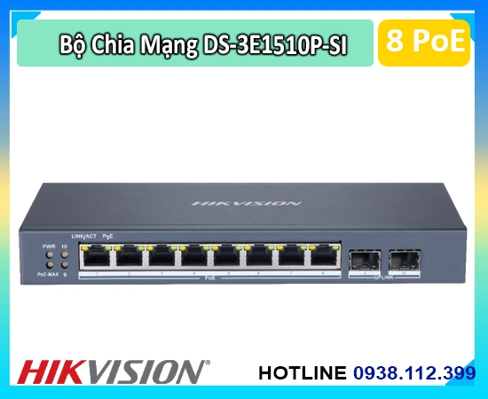 Lắp đặt camera Switch PoE 8 Port DS-3E1510P-SI