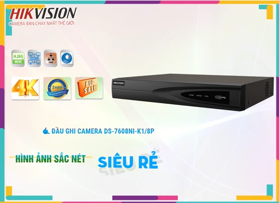 Lắp đặt camera Đầu Thu Hikvision DS-7608NI-K1/8P 