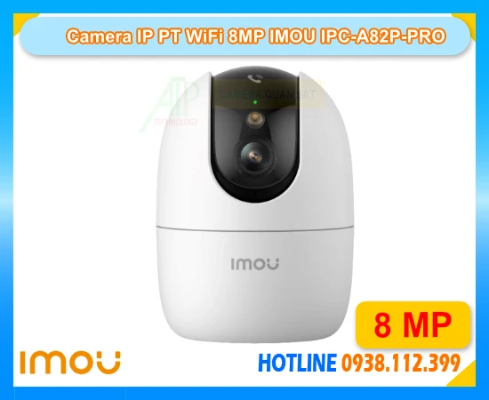 camera imou ipc-a82p-pro, camera ranger 2 pro 8mp, camera wifi 4k imou, camera quay quét trong nhà imou, camera an thành phát