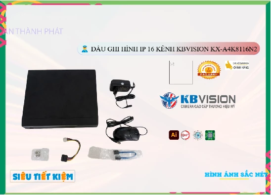 Lắp đặt camera KX-A4K8116N2 Đầu Thu KBvision