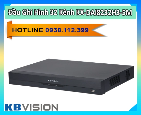 đầu ghi hình 32 kênh KX-DAi8232H3-5M, đầu ghi camera KX-DAi8232H3-5M, đầu ghi AI KX-DAi8232H3-5M, đầu ghi hỗ trợ SMD Plus KX-DAi8232H3-5M, đầu ghi hỗ trợ nhận diện khuôn mặt KX-DAi8232H3-5M, đầu ghi hình KBvision KX-DAi8232H3-5M, đầu ghi 5MP KX-DAi8232H3-5M