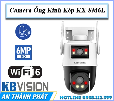 camera wifi 2 ống kính KX-SM6L, camera ngoài trời quay quét KX-SM6L, camera thông minh KX-SM6L, camera kbvision 2 ống kính KX-SM6L, camera xoay wifi KX-SM6L, camera IP không dây KX-SM6L, camera quan sát KX-SM6L
