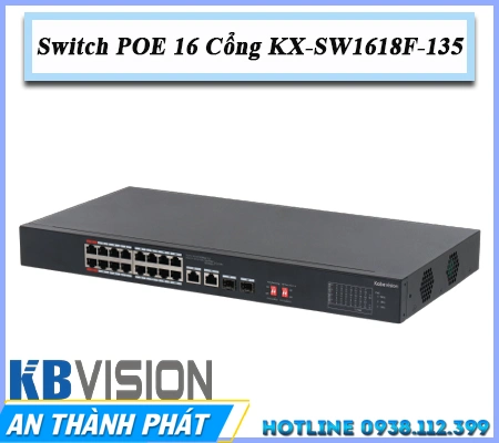 bộ chia mạng 16 cổng KX-SW1618F-135, switch poe 16 port KX-SW1618F-135, switch mạng kbvision KX-SW1618F-135, chia mạng poe KX-SW1618F-135, switch camera 16 port KX-SW1618F-135, bộ chia kbvision KX-SW1618F-135, switch kbvision poe 16 cổng KX-SW1618F-135