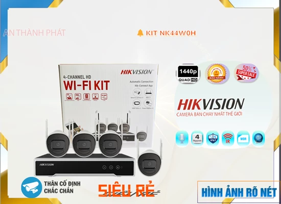 Lắp camera wifi giá rẻ NK44W0H, Hikvision, Bộ camera NK44W0H, lắp bộ camera NK44W0H, bộ kit NK44W0H