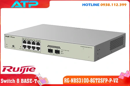 Switch , Switch chính hãng, Switch giá rẻ, Switch Ruijie, Switch RG-NBS3100-8GT2SFP-P-V2, BỘ chia mạng RG-NBS3100-8GT2SFP-P-V2, Switch Ruijie RG-NBS3100-8GT2SFP-P-V2, RG-NBS3100-8GT2SFP-P-V2, Ruijie RG-NBS3100-8GT2SFP-P-V2