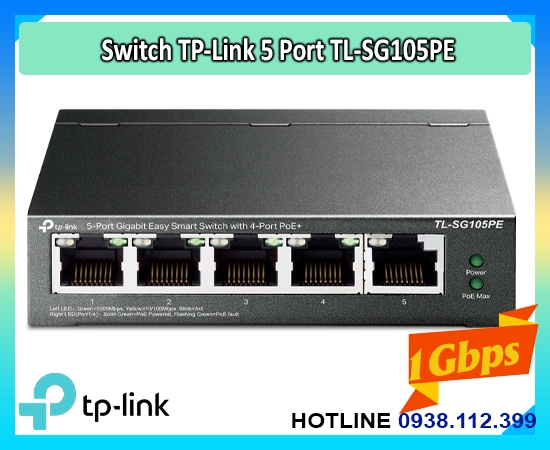 Lắp đặt camera Bộ chia mạng 4 PoE TL-SG105PE