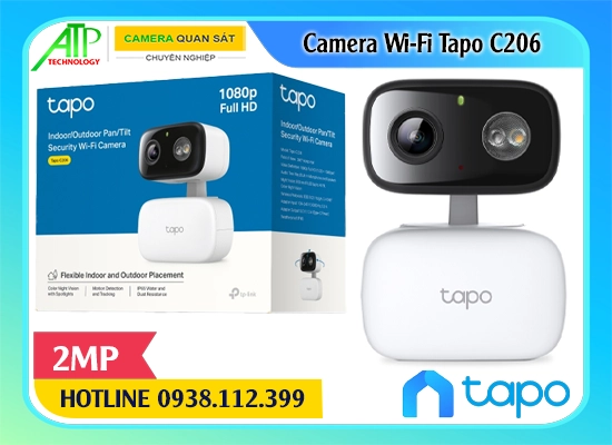 Tapo C206 mang đến giải pháp giám sát toàn diện với độ phân giải 1080p, AI phát hiện thông minh, xoay đa hướng cùng khả năng ghi hình ban đêm đầy màu sắc. Tích hợp âm thanh hai chiều, còi báo và đèn cảnh báo giúp phản ứng nhanh chóng. Hỗ trợ lưu trữ linh hoạt, thiết kế nhỏ gọn phù hợp mọi không gian.