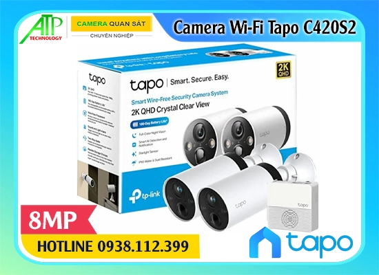 camera tapo C420S2 ngoài trời, camera dùng pin tapo C420S2, camera wifi tapo C420S2 2K, tapo C420S2 có màu ban đêm, camera tapo C420S2 chống nước IP65, tapo C420S2 nhận diện người xe, camera tapo C420S2 lưu trữ thẻ nhớ,
