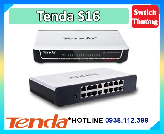 Lắp đặt camera Switch 16 Port 100Mbps Tenda S16 