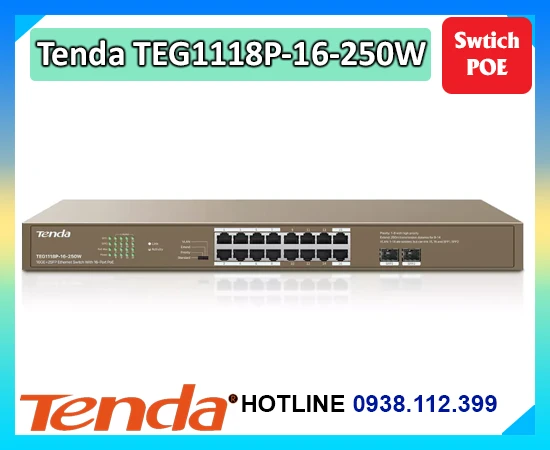 Lắp đặt camera Tenda TEG1118P-16-250W Swtich 