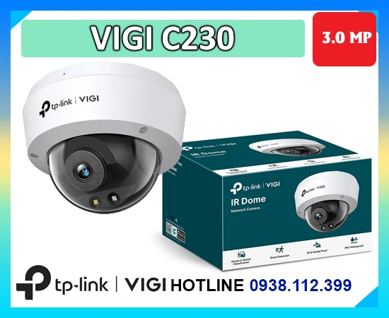 Camera ngoài trời VIGI C230 3MP, VIGI C230 nhận diện người, VIGI C230 có mic, Camera VIGI C230 ban đêm có màu, VIGI C230 chống nước IP67, Camera VIGI C230 IK10 chống phá hoại, VIGI C230 H.265+ lưu thẻ nhớ