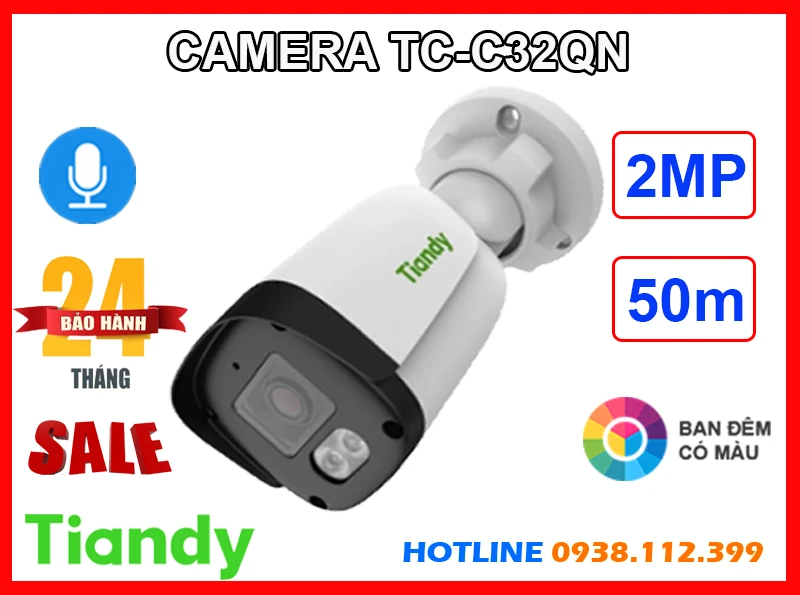 Lắp đặt camera Camera Ghi Âm TIANDY TC-C32QN (2MP)
