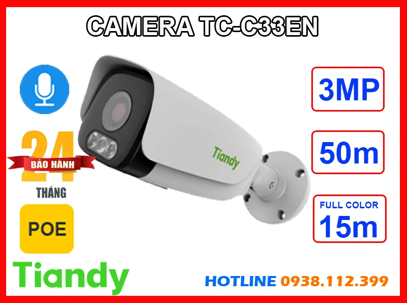 TIANDY TC-C33EN Camera Ghi Âm (3MP), camera quan sát TIANDY TC-C33EN, lắp đặt camera TIANDY TC-C33EN, lắp camera TIANDY TC-C33EN giá rẻ, camera ghi âm TIANDY TC-C33EN, camera TIANDY TC-C33EN giá rẻ, camera ngoài trời TIANDY TC-C33EN, 