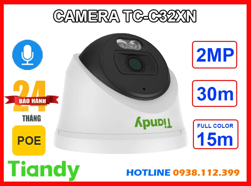 Lắp đặt camera Camera TIANDY TC-C32XN Ghi Âm