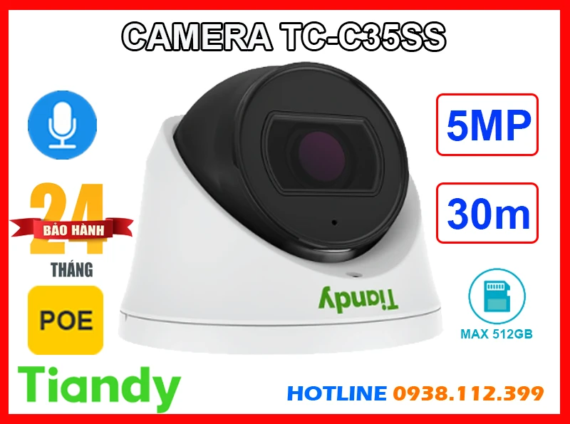 Lắp đặt camera Camera TIANDY TC-C35SS (5MP)