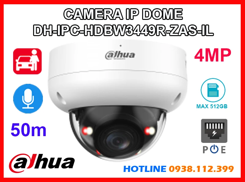 Lắp đặt camera Camera IP Dahua DH-IPC-HDBW3449R-ZAS-IL (4MP)