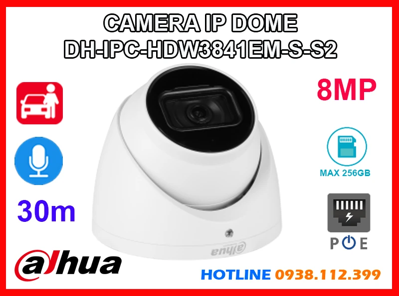 Lắp đặt camera DH-IPC-HDW3841EM-S-S2 Camera Dahua (8MP)