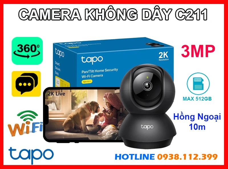 Lắp đặt camera Camera Không Dây Tapo C211 (3MP)