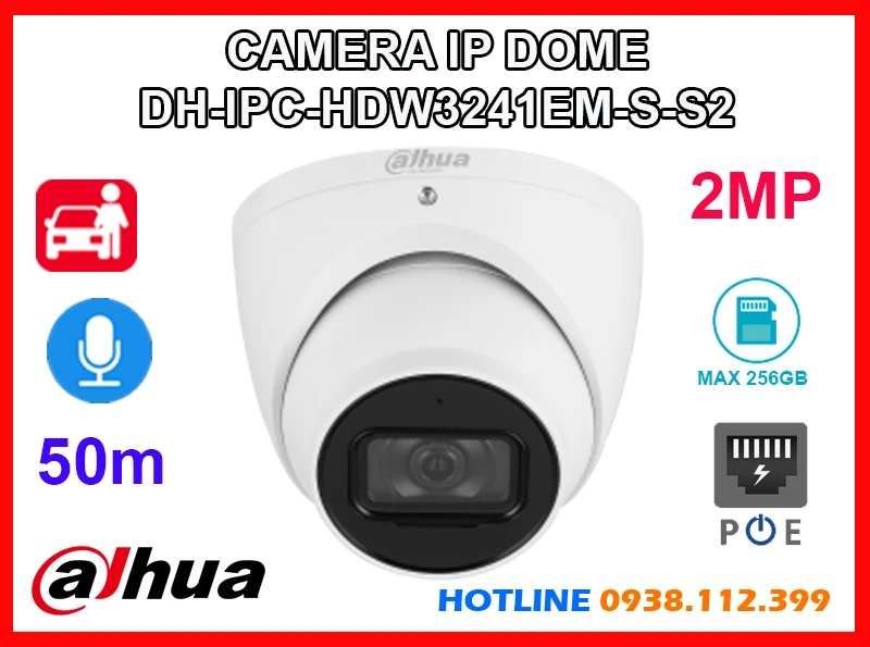 Lắp đặt camera DH-IPC-HDW3241EM-S-S2 Camera Dahua (2MP)