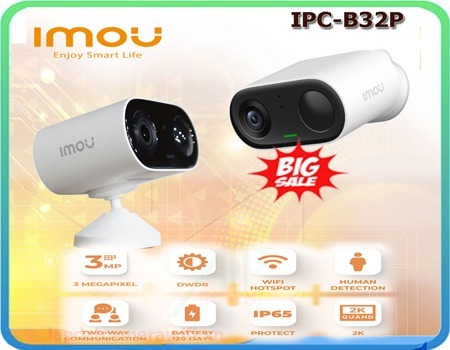 Camera Wifi dùng pin IMOU 2K IPC-B32P-V2 (Cell Go)