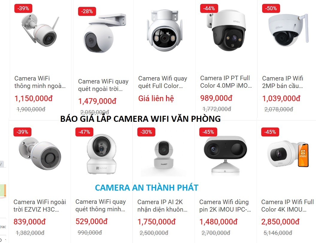 báo giá lắp camera wifi cho văn phòng