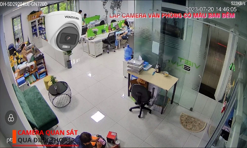 Hình ảnh lắp camera quan sát văn phòng