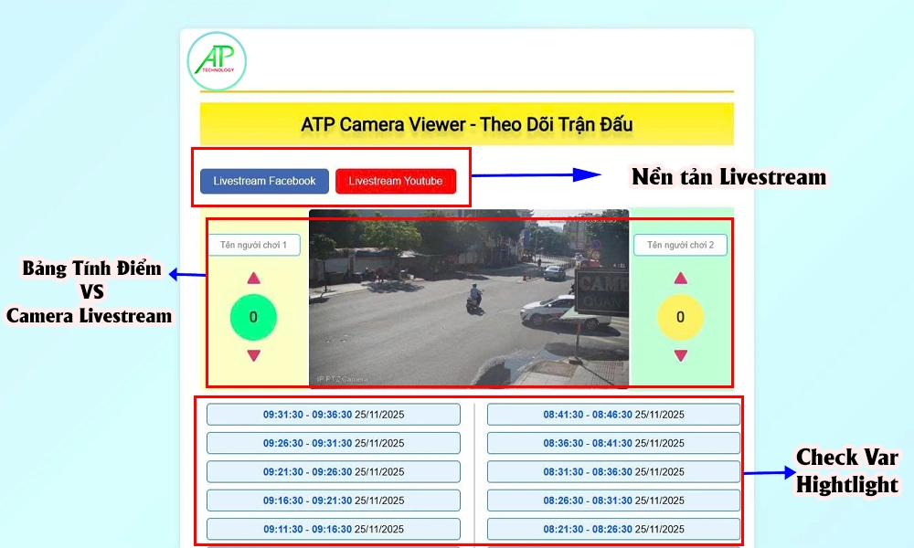 Bảng Điểm Với Camera Livestream Check Var Bida