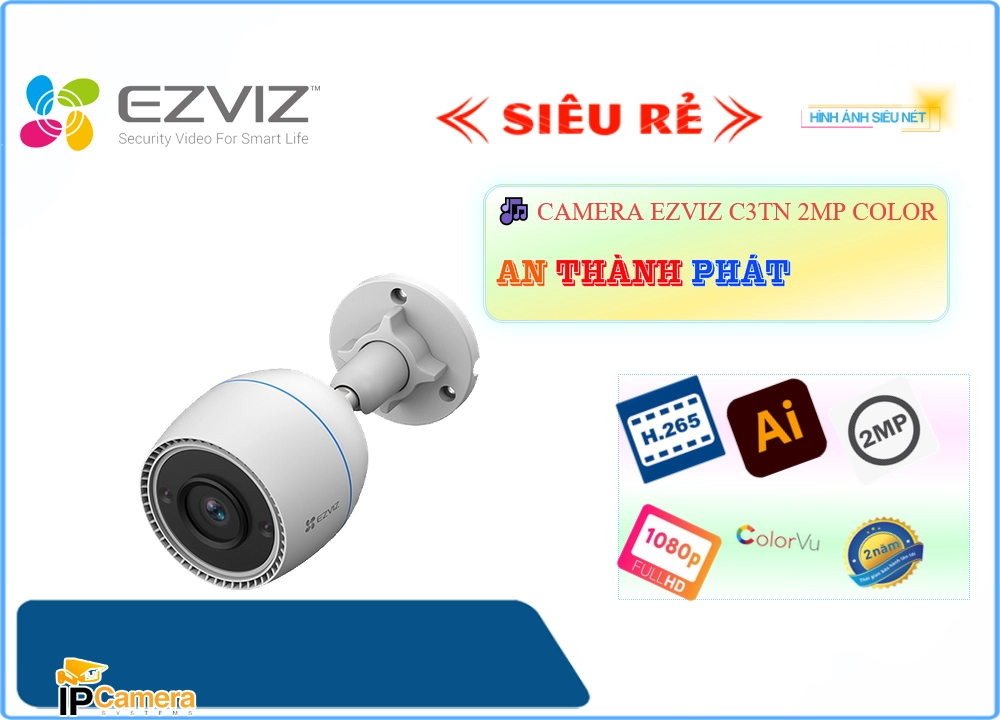 Camera C3TN 2MP Color Wifi Ezviz Với giá cạnh tranh