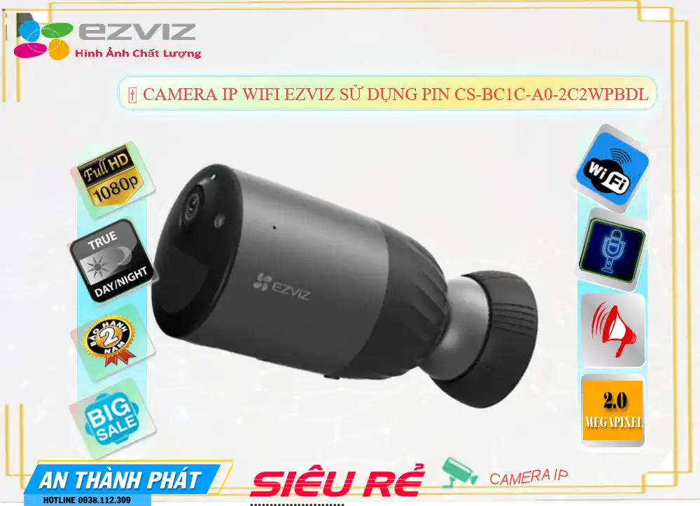 Camera Giá Rẻ Wifi Ezviz CS-BC1C-A0-2C2WPBDL