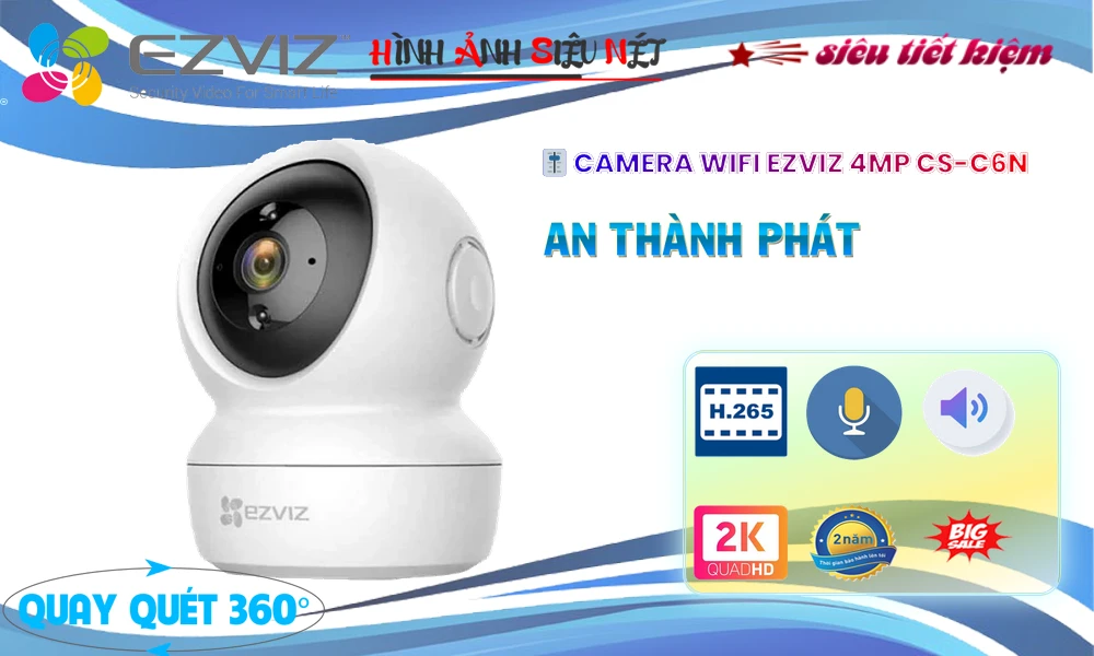 Camera An Ninh Wifi Ezviz CS-C6N-D0-8B4WF Chức Năng Cao Cấp