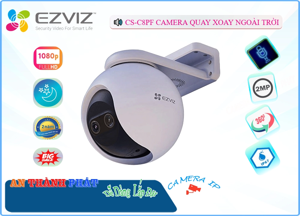 ✲  Camera Giá Rẻ Wifi Ezviz CS-C8PF Không Dây IP Giá tốt