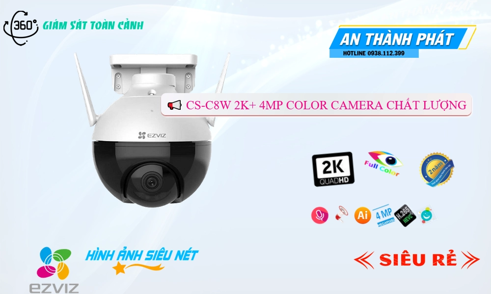 CS-C8W 2K+ 4MP Color Wifi IP Camera Giám Sát Giá rẻ
